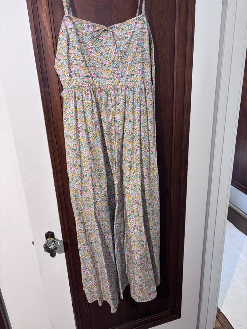 Floral Spaghetti Strap For Love and Lemons Midi Dress in Pastel Bouquet